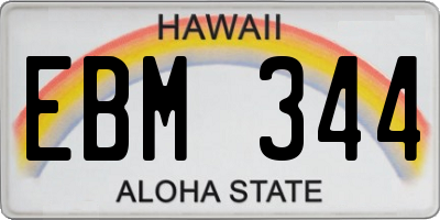 HI license plate EBM344