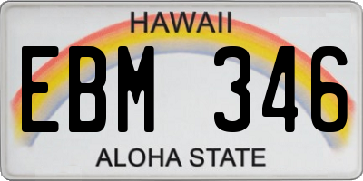HI license plate EBM346