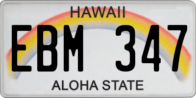 HI license plate EBM347
