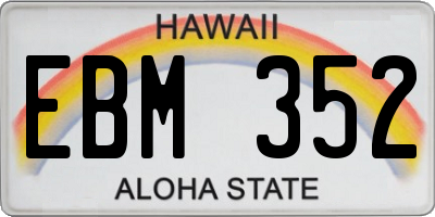 HI license plate EBM352