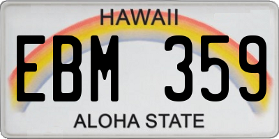 HI license plate EBM359