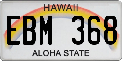 HI license plate EBM368