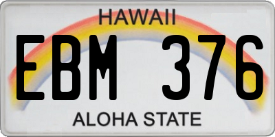 HI license plate EBM376