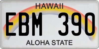 HI license plate EBM390