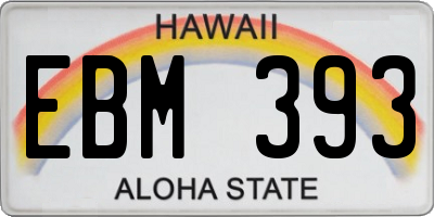 HI license plate EBM393