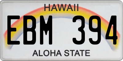 HI license plate EBM394