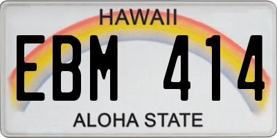HI license plate EBM414
