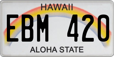 HI license plate EBM420