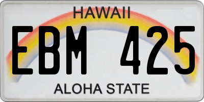 HI license plate EBM425