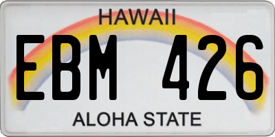 HI license plate EBM426