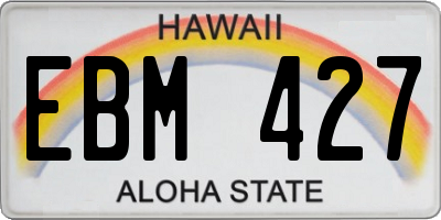 HI license plate EBM427