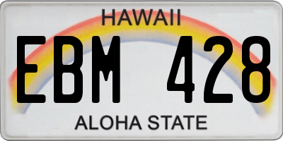 HI license plate EBM428