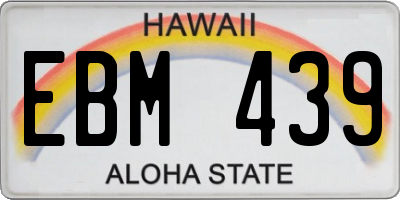 HI license plate EBM439