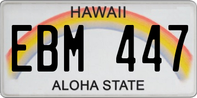 HI license plate EBM447