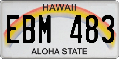 HI license plate EBM483