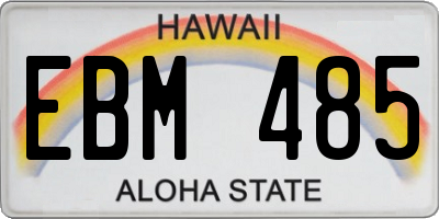 HI license plate EBM485