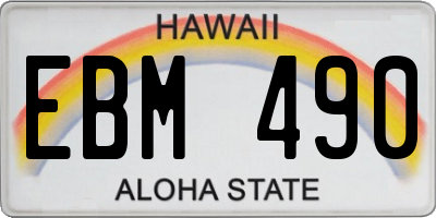 HI license plate EBM490