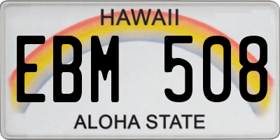 HI license plate EBM508