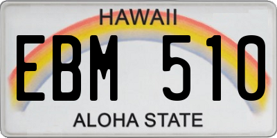 HI license plate EBM510
