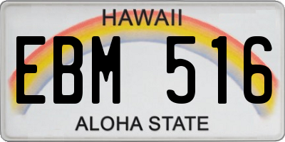 HI license plate EBM516