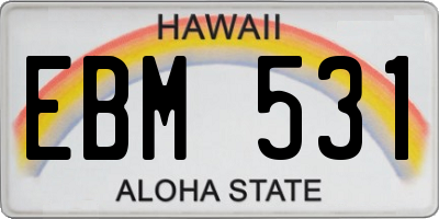 HI license plate EBM531