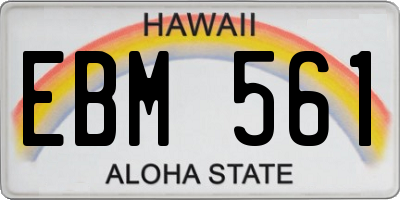 HI license plate EBM561