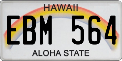 HI license plate EBM564