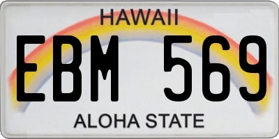 HI license plate EBM569