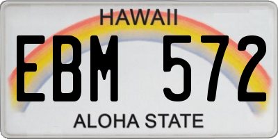 HI license plate EBM572