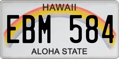 HI license plate EBM584