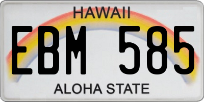 HI license plate EBM585