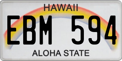 HI license plate EBM594