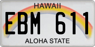 HI license plate EBM611