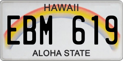 HI license plate EBM619
