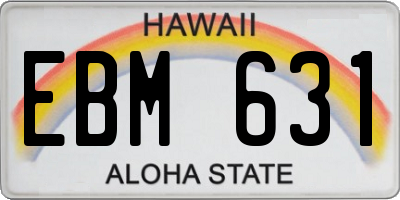 HI license plate EBM631