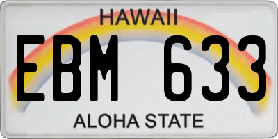 HI license plate EBM633