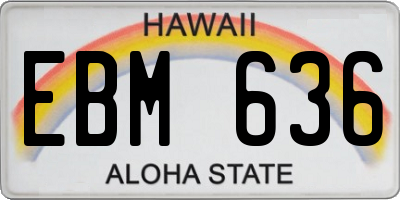 HI license plate EBM636