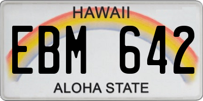 HI license plate EBM642