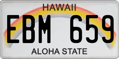 HI license plate EBM659