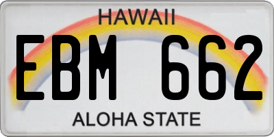 HI license plate EBM662