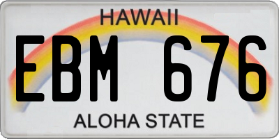 HI license plate EBM676