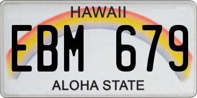 HI license plate EBM679