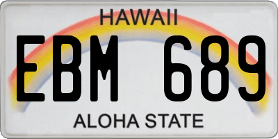 HI license plate EBM689