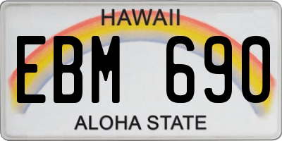 HI license plate EBM690