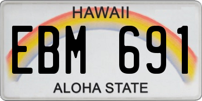HI license plate EBM691