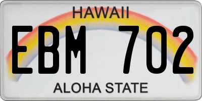 HI license plate EBM702
