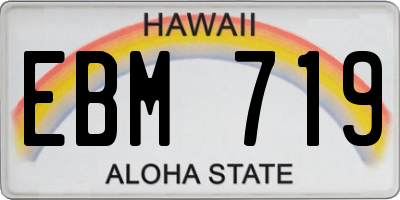 HI license plate EBM719