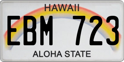 HI license plate EBM723