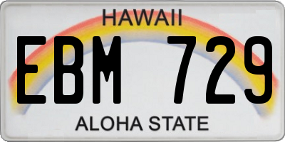 HI license plate EBM729