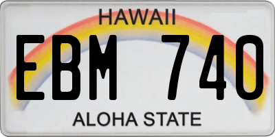 HI license plate EBM740